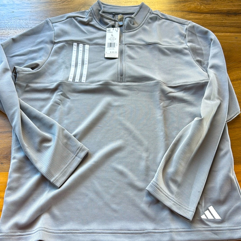 Adidas 3-STRIPES QUARTER-ZIP PULLOVER Size L NWT